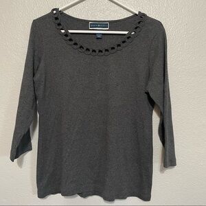 Karen Scott Twist Front Scoop Neckline Shirt​​​